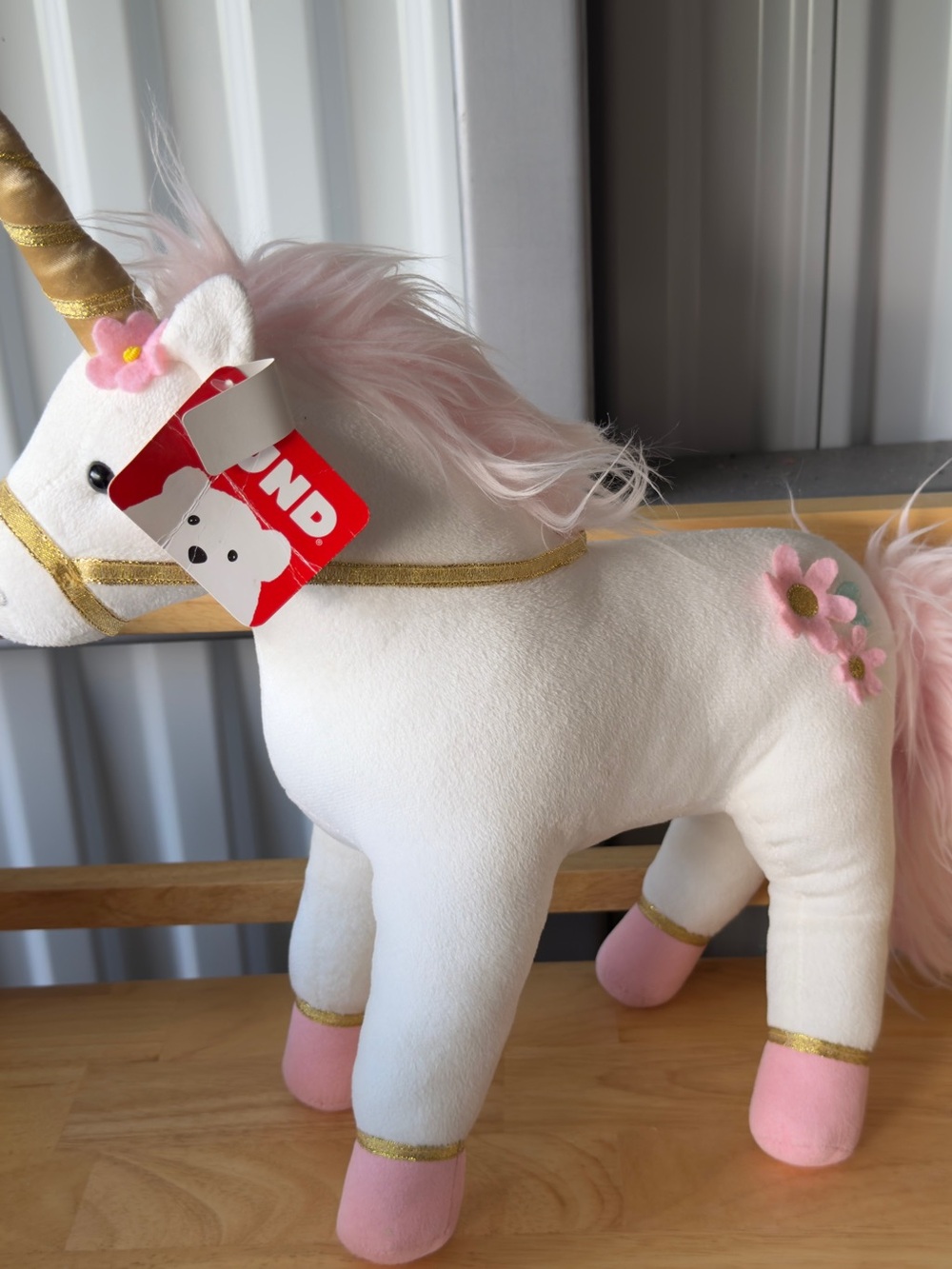 Unicorn Plush Stuffed Animal Pink White Gold Horn New With Tags